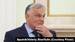 Orbán Viktor magyar kormányfő Moszkvában a találkozón Vlagyimir Putyin orosz elnökkel 2024. július 5-én