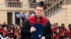 Bujar Mehmeti në ceremoninë e diplomimit nga Universiteti i Debrecenit në Hungari, gjatë verës së vitit 2023.