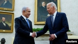 Премьер-министр Израиля Биньямин Нетаньяху и президент CША Джо Байден