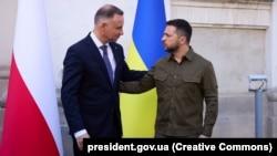 Президент Польщі Анджей Дуда (л) із президентом України Володимиром Зеленським, липень 2023 року