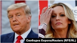 Новоизбраният президент на САЩ Доналд Тръмп и порноактрисата Сторми Даниълс
