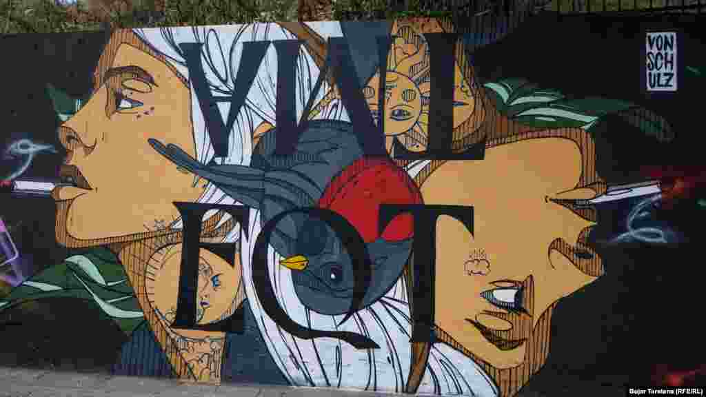 Një nga grafitet e realizuara në kuadër të festivalit "Meeting of Styles". 