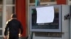 Nagorno-Karaakh - A notice at a fuel station in Stepanakert says that it has no gasoline, December 15, 2022.