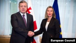 გიორგი კვირიკაშვილი და ფედერიკა მოგერინი ერთობლივ ბრიფინგზე