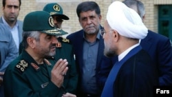 حسن روحانی رئیس جمهور و محمد علی جعفری فرمانده سپاه پاسداران انقلاب اسلامی