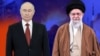 Президент Росії Володимир Путін (л) та верховний лідер Ірану Алі Хаменеї. Колаж