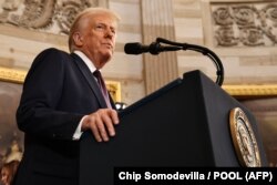 După depunerea jurământului, Donald Trump a ținut discursul inaugural.