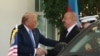 Donald Tramp İlham Əliyevi qarşılayır