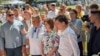 Președinții Maia Sandu și Nicușor Dan într-o fotografie postată de TV One Moldova, de la Festivalul Zemii, din Bucovăț, Călărași 