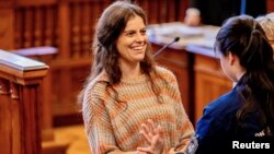 Ilaria Salis la o audiere la tribunal, la Budapesta, la 29 ianuarie 2024.