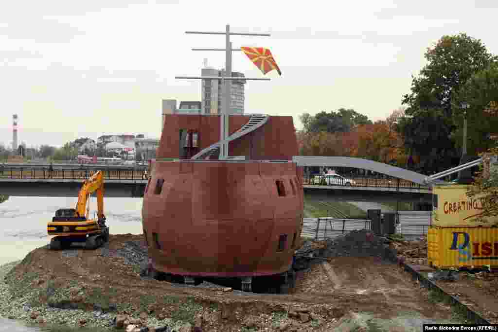 Macedonia -- New monuments and buildings of the Skopje 2014 project, Skopje, November 12, 2013.