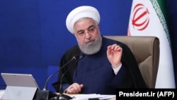 Iranian President Hassan Rohani speaks during a cabinet meeting in the capital Tehran, April 7, 2021