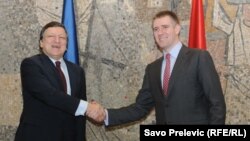 Predsjednik Evropske komisije Žoze Manuel Baroso i premijer Crne Gore Igor Lukšić u Podgorici, 8. aprila 2011