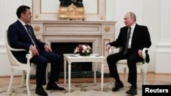 Садыр Жапаров и Владимир Путин. 24 февраля 2021 года.
