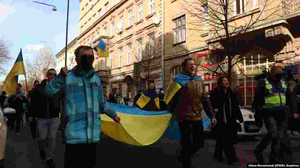 Вулицями Львова 19 лютого понад пів тисячі небайдужих львів‘ян вийшли на Марш єдності за Україну