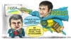Політична карикатура Олексія Кустовського. Громадський діяч Святослав Літинський виграв цілу низку судових позовів до органів влади та державних чиновників, захищаючи державну мову