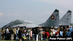 Un avion Mig-29 la baza militară Graf Ignatievo, Bulgaria